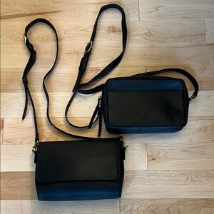 Portland Leather Black Metro and Camera Crossbody Bags with Gold Accents